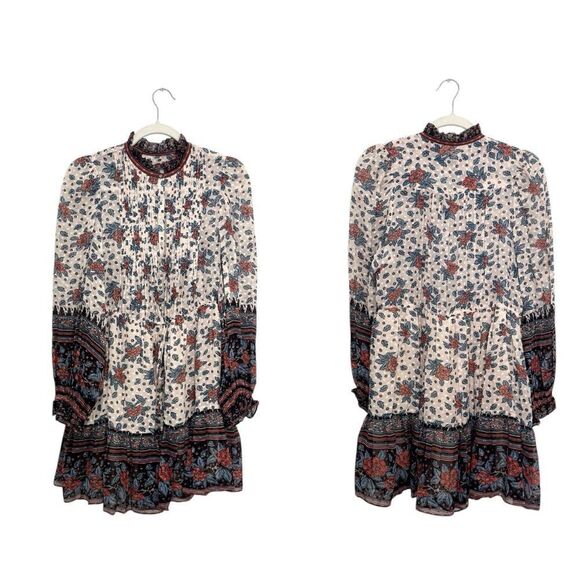 Ulla Johnson Dani Floral Silk Ruffle Mini Dress - Picture 8 of 11